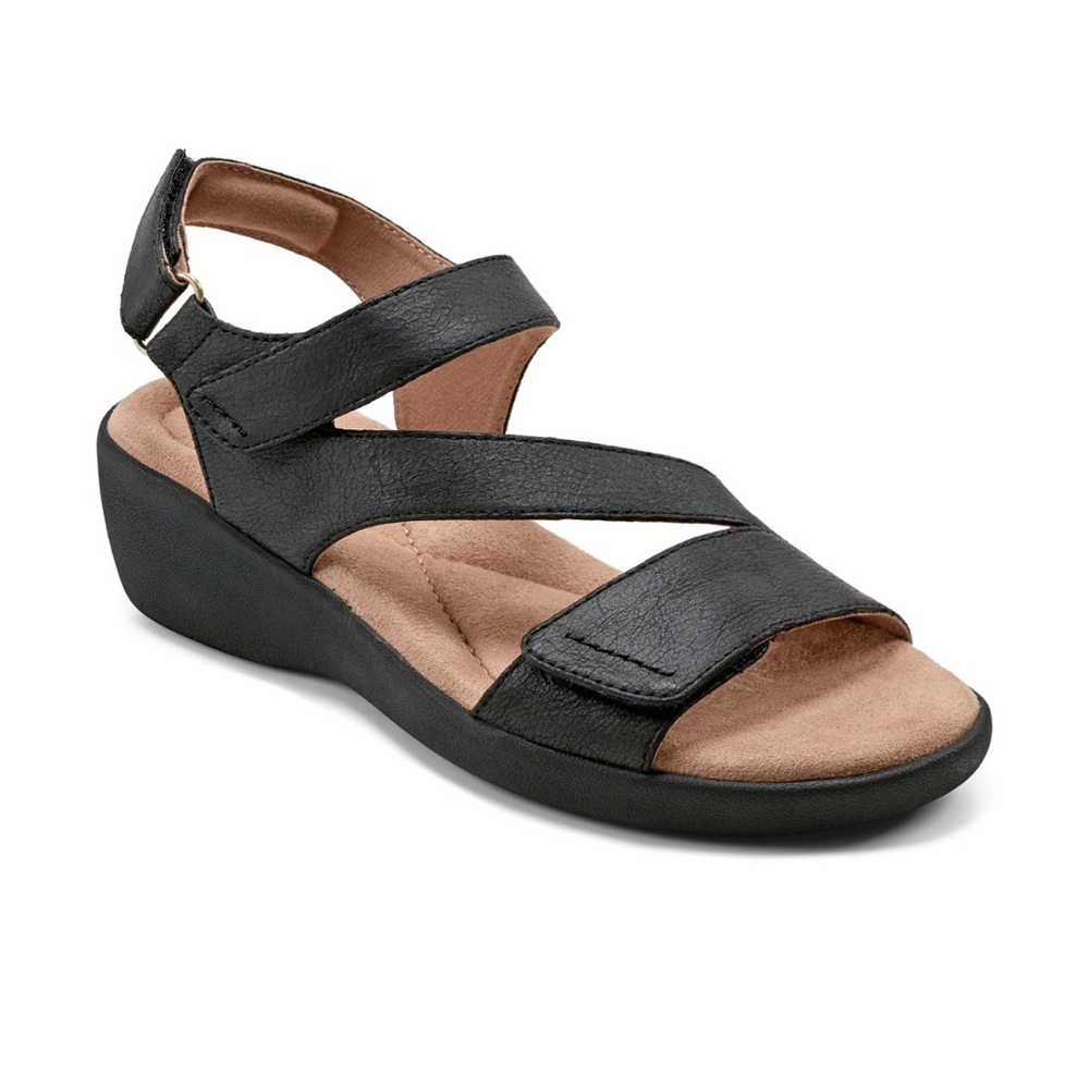 Easy Spirit Women's Kimberly Strappy Low Wedge Sandals- Size 12